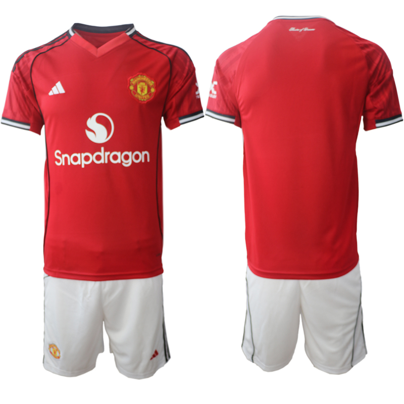 Men 2025-2026 Club Manchester United home Red Blank Soccer Jersey